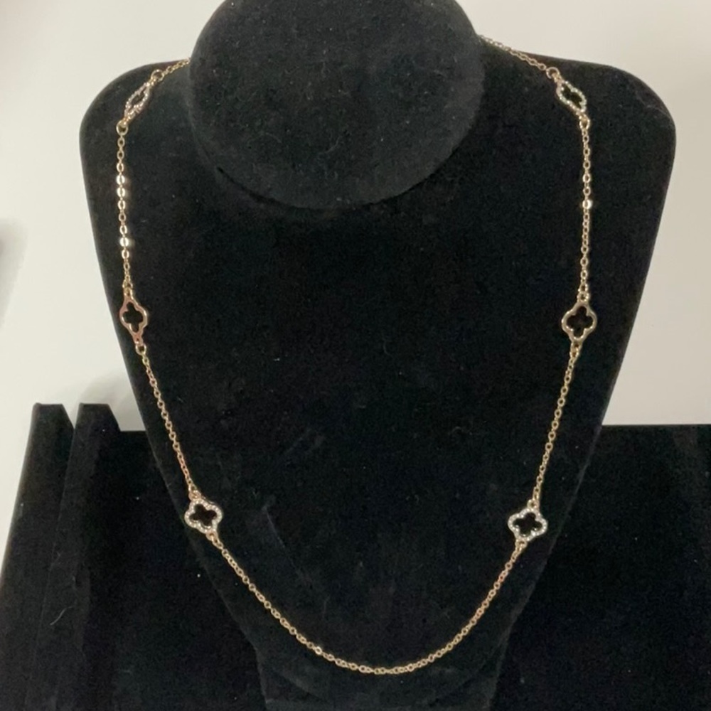 Crown & Ivy Goldtone Ornate Adjustable Necklace with Rhinestones